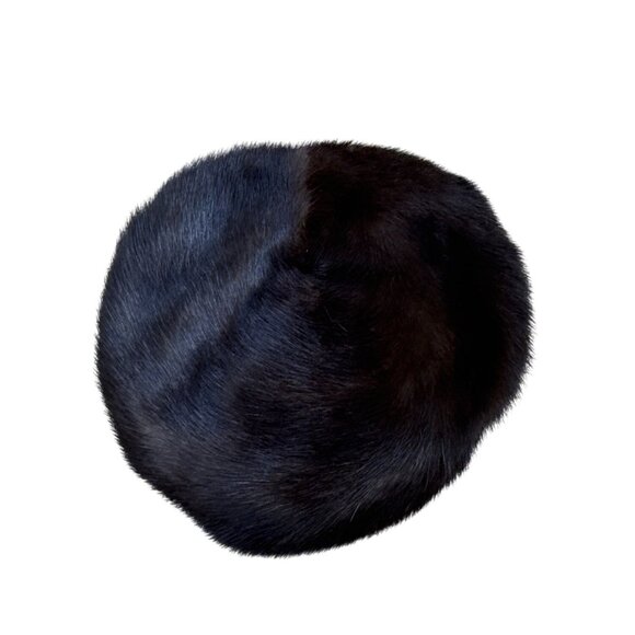 Vintage Amrose New York Brown Mink Fur Hat Satin Lining 22" Circ Winter Fashion - Picture 7 of 8